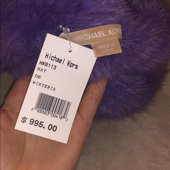 Genuine Mink Purple Beanie Winter Hat - Picture 2 of 6